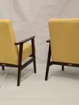 Fauteuil Henryk Lis 300-190 années 1970 tissu jaune Pierre F