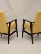 Fauteuil Henryk Lis 300-190 années 1970 tissu jaune Pierre F