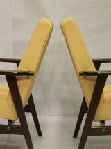 Fauteuil Henryk Lis 300-190 années 1970 tissu jaune Pierre F