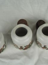  Trio pots à cornichon, sel et olives, - Berry Limoges 60s