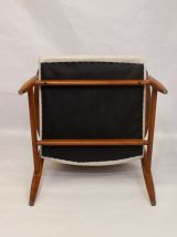 Fauteuil GFM-87 Juliusz Kedziorek 1960. Tissu beige chiné.