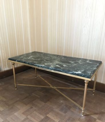 Table basse en marbre vert des Alpes des annèes 50/60