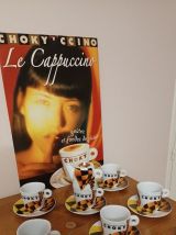 6 Tasses Choky avec pot à lait + une affiche publicitaire