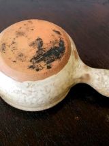 Caquelon en terre cuite émaillé beige 