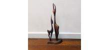 Statuette bois vintage années 60 antilope gazelle