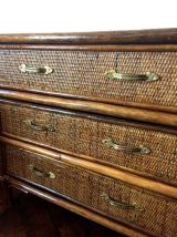Commode en rotin, vers 1960 