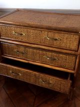 Commode en rotin, vers 1960 