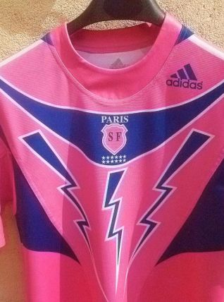 Maillot rugby Stade Français Paris SF rose 2006 ADIDAS vinta