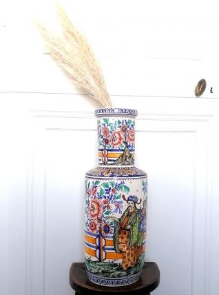 Grande potiche faïence de Desvres  49cm 