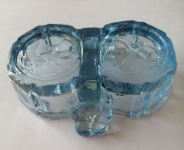 Ensemble à épices de couleur bleu en verre transparent 