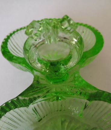 Ensemble à épices de couleur vert en verre transparent 