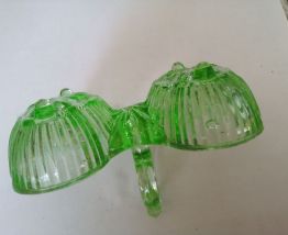 Ensemble à épices de couleur vert en verre transparent 