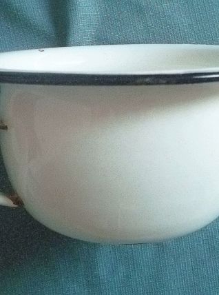 pot de chambre acier émaillé,vintage 