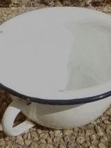 pot de chambre acier émaillé,vintage 