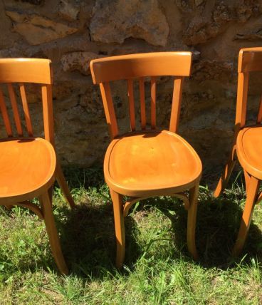 3 chaises Bistrot BAUMANN design 1930