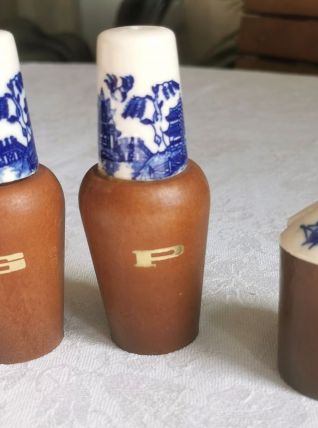 Salière poivrière et pot moutarde vintage 
