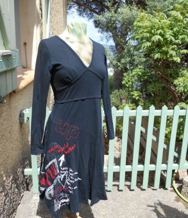 DESIGUAL ROBE NOIR QUASI NEUF VINTAGE T 36-38