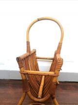 Porte revue en rotin 1960 