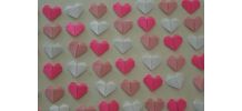Lot de confettis coeurs en origami Rose et blanc