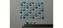 Lot de confettis coeurs en origami Bleu et blanc