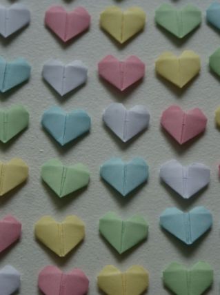 Lot de confettis coeurs en origami Pastel couleurs douces
