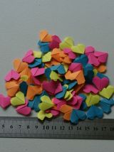 Lot de confettis coeurs en origami Fluo couleurs vives