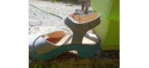 SANDALES CARLA VALDONE VINTAGE T 36 BLEU TBE