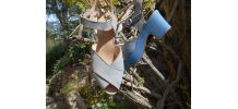 SANDALES CARLA VALDONE VINTAGE T 36 BLEU TBE