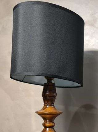 lampe  1950  pied tourner en olivier ,45x23    tres belle ab