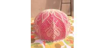 Abat jour en tissu et crochet (vintage)