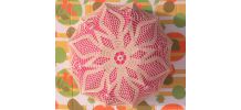 Abat jour en tissu et crochet (vintage)