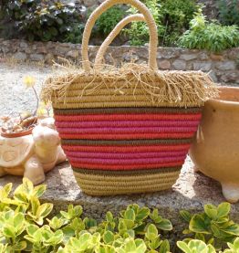 SAC PAILLE ROTIN RAPHIA VINTAGE BEIGE RAPHIA  TRES BON ETAT 