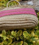 SAC PAILLE ROTIN RAPHIA VINTAGE BEIGE RAPHIA  TRES BON ETAT 
