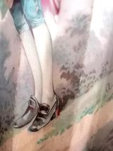 Éventail soie et nacre Napoléon III par A.Lauronce  v.1850