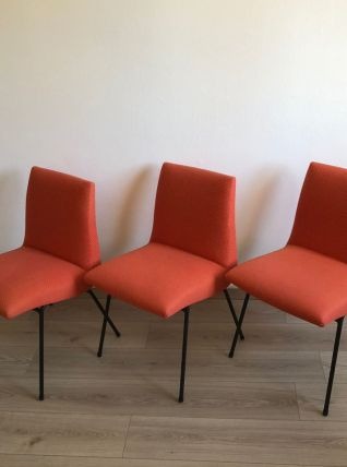 Suite 3 chaises vintage 1950 CM 145 Pierre Paulin 