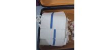 3 Torchons anciens "Fleur Bleue" en lin 