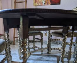 TABLE GATELEG revisitée et chaises