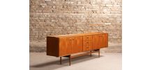 Enfilade scandinave en teck avec 4 portes et 3 tiroirs, cira