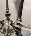Paire Lampes  pate de verre/Pieds Griffes/Bronze napoleon   