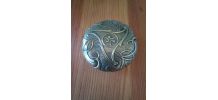 Petite boite à pilule ancienne métal argenté avec miroir