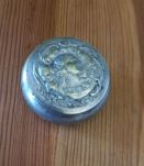 Petite boite à pilule ancienne métal argenté avec miroir