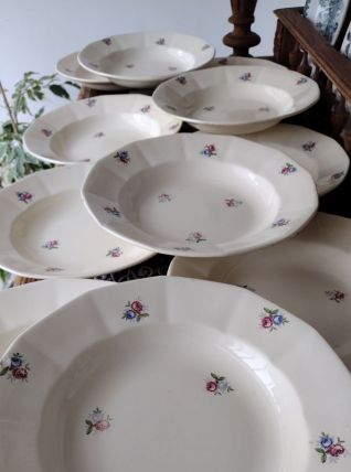 12 assiettes creuses Digoin et Sarreguemines 