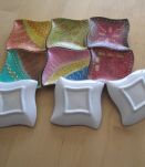 9 Mini coupelles en porcelaine peinte main décor unique 