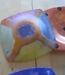 4 coupelles en verre peinte main décor unique    