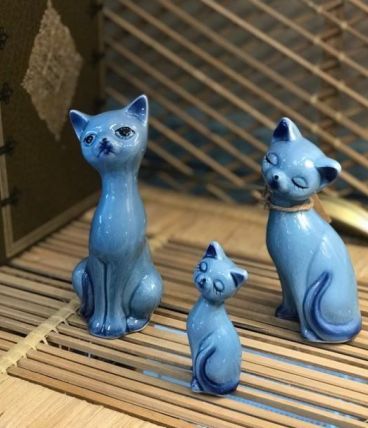 lot de 3 bibelots chat