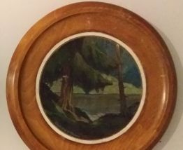  assiettes décoratives en bois du 20ème siècle 