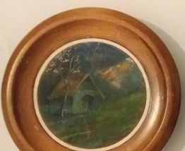  assiettes décoratives en bois du 20ème siècle 