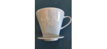 Porte-filtre à café en porcelaine couleur bleu pâle