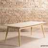 Table à manger extensible avec un piétement en chêne massif 