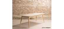 Table à manger extensible avec un piétement en chêne massif 